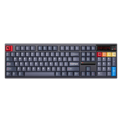 Ticktype DP104 Mecha Grey full-size mechanical keyboard top-down view showing 104-key layout and LED matrix display #choose-colour_mecha-grey
