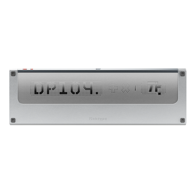 Ticktype DP104 Mecha Grey keyboard bottom case with perforated DP104 logo and rubber feet 