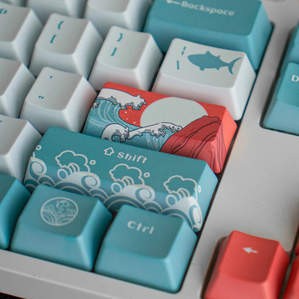 Ukiyo-e Coral Sea – 110-Tasten-PBT-ANSI-Tastenkappen-Set