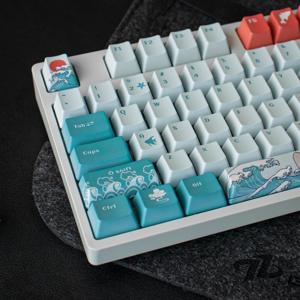 Ukiyo-e Coral Sea – 110-Tasten-PBT-ANSI-Tastenkappen-Set