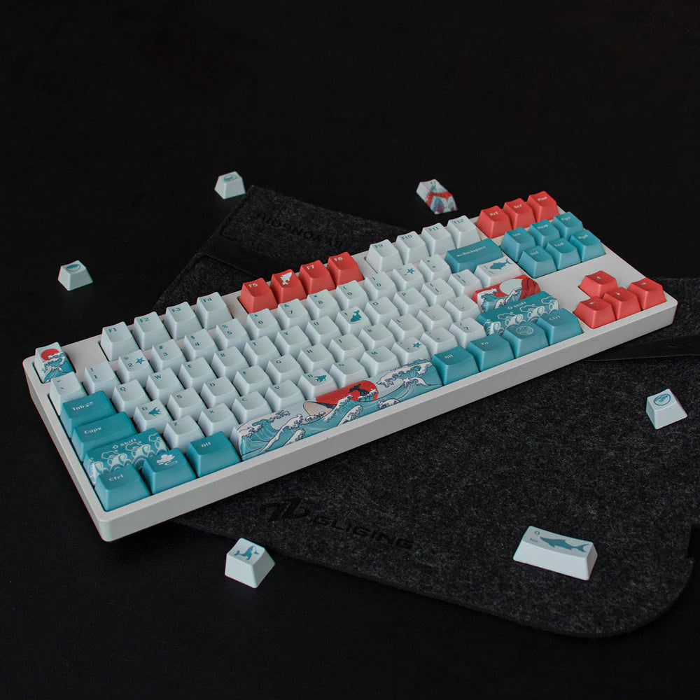 Ukiyo-e Coral Sea – 110-Tasten-PBT-ANSI-Tastenkappen-Set