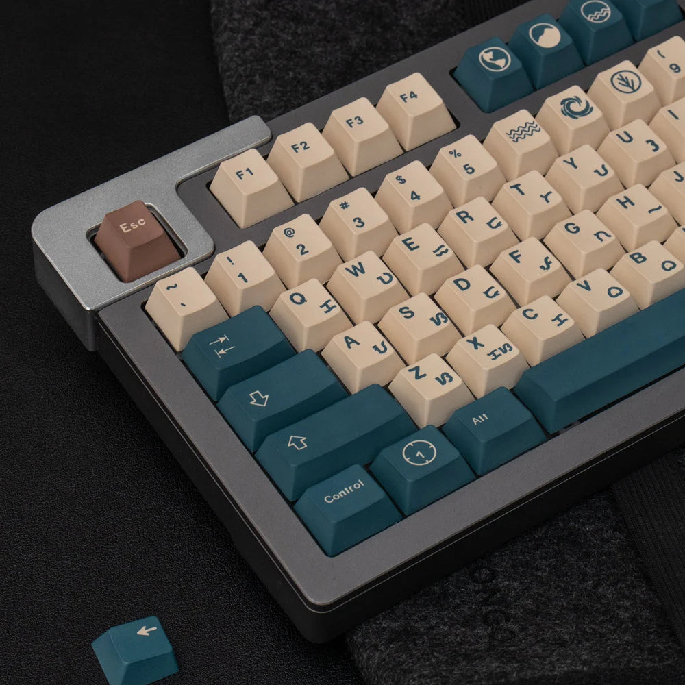 Tonos Tierra – Juego de teclas PBT ANSI/ISO de 129 teclas con perfil de cerezo