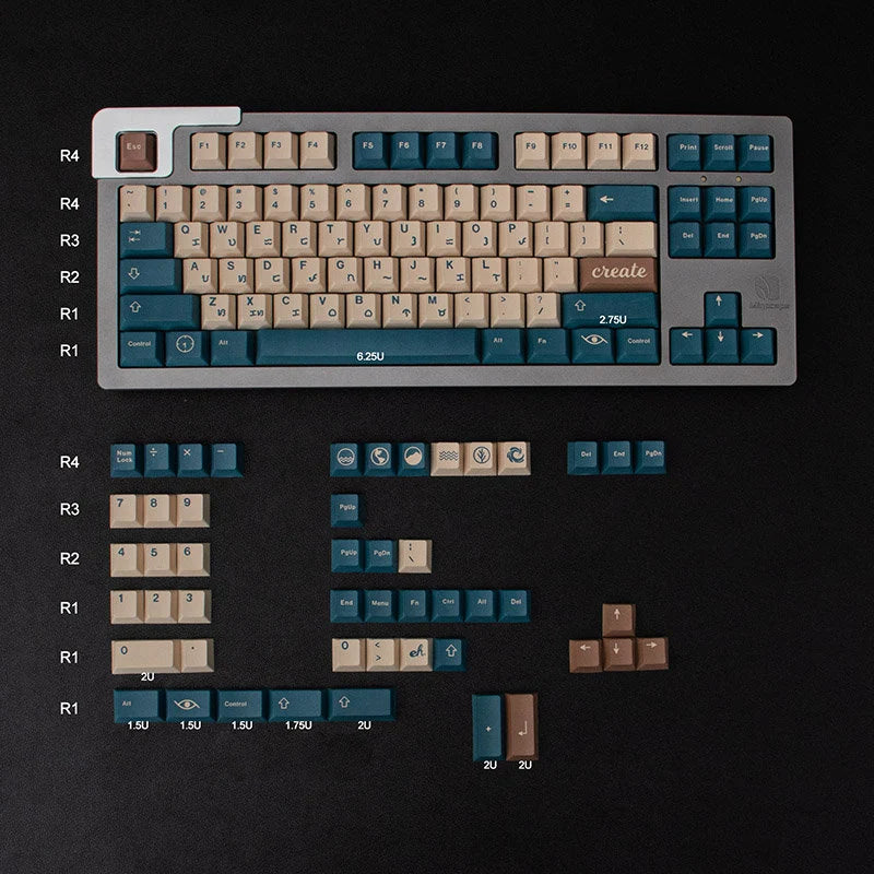 Earth Tones – 129-Key Cherry Profile PBT ANSI/ISO Keycap Set