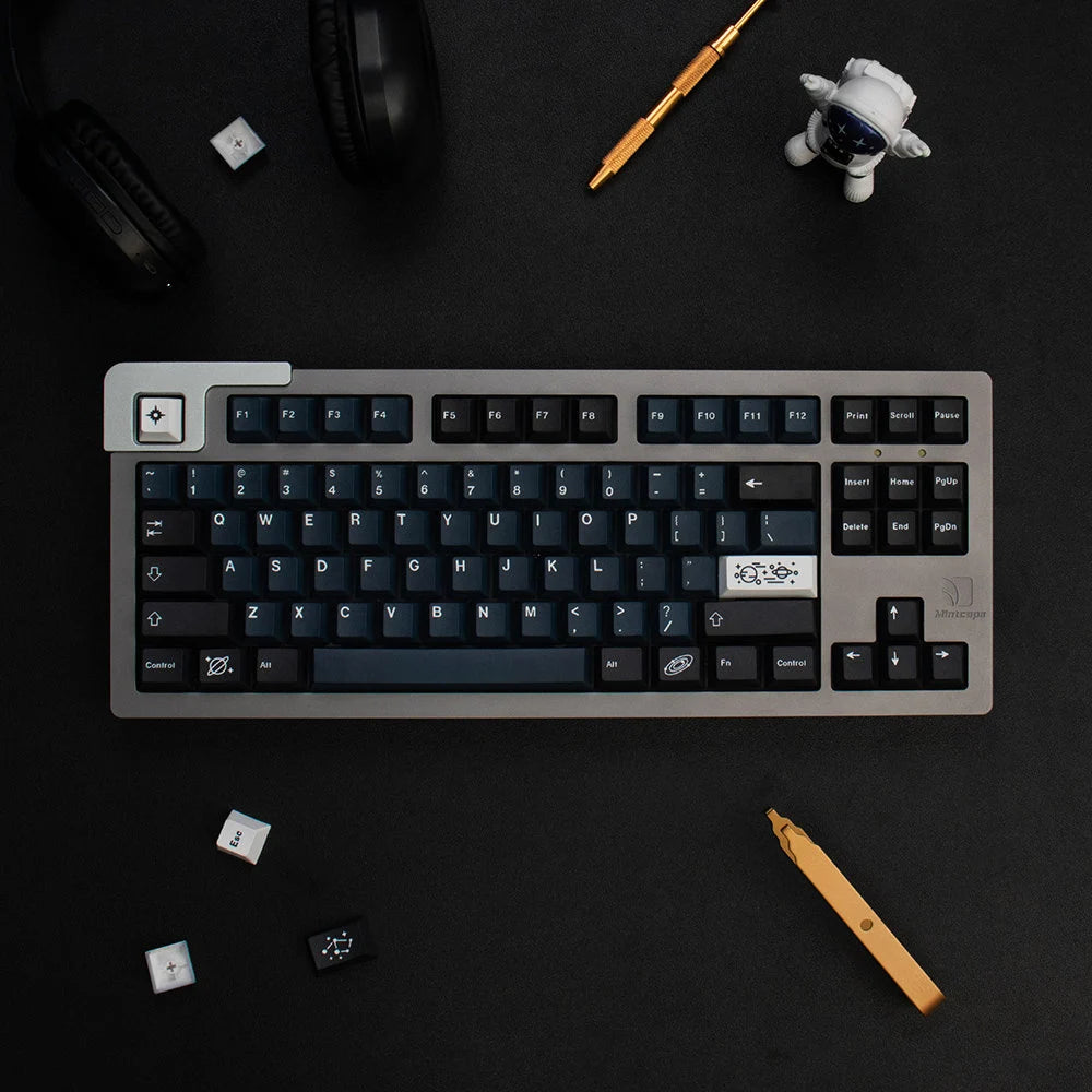 Galaxy – Juego de teclas PBT ANSI/ISO con perfil de cereza de 136 teclas