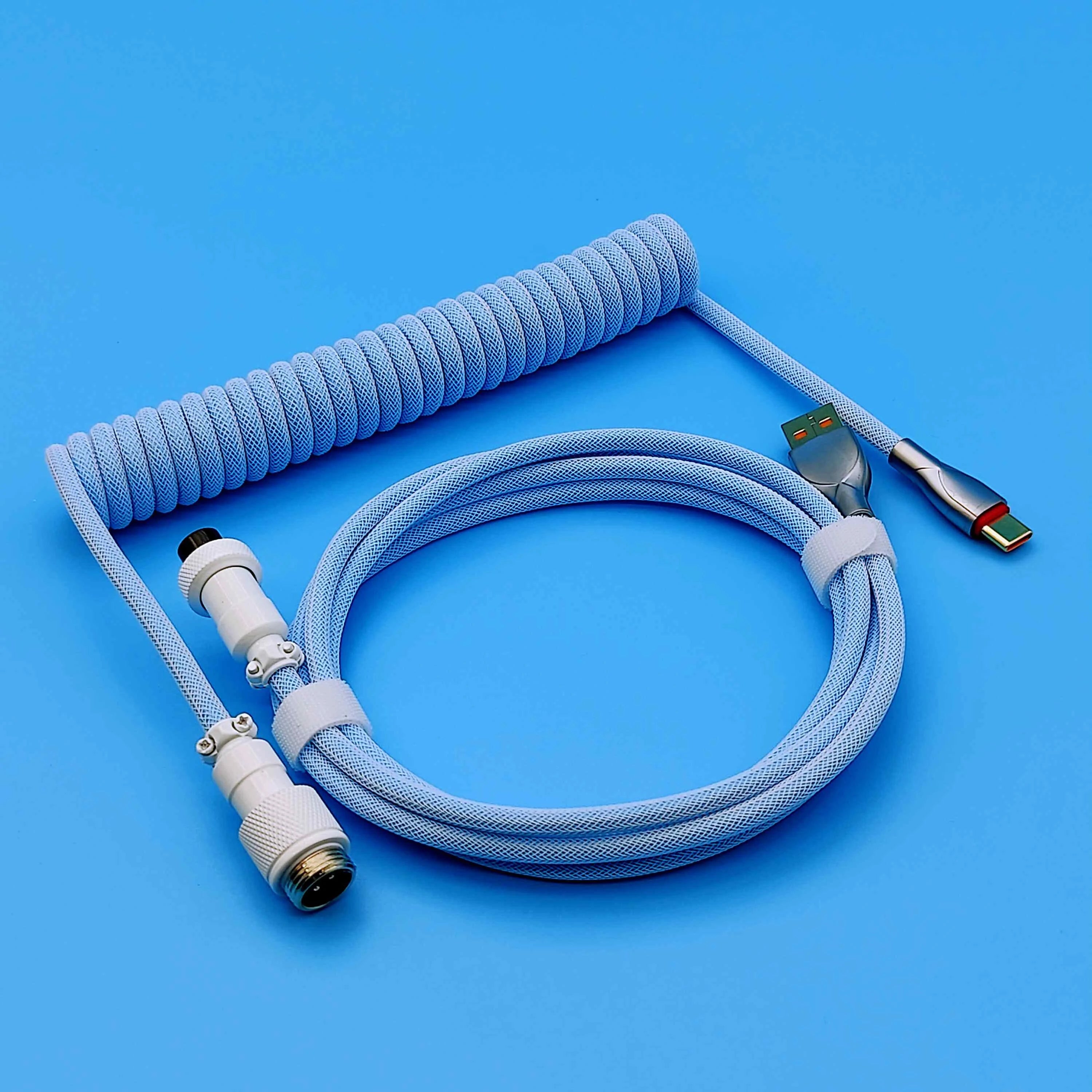 OZO Retro-Spiralkabel USB-A auf USB-C für mechanische Tastaturen