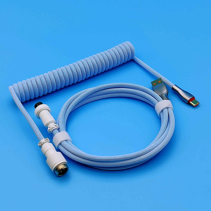 OZO Retro-Spiralkabel USB-A auf USB-C für mechanische Tastaturen