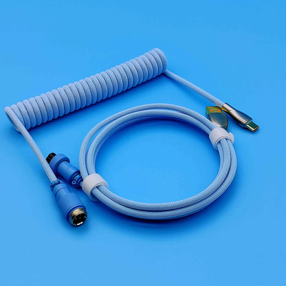 OZO Retro-Spiralkabel USB-A auf USB-C für mechanische Tastaturen