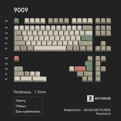 Keyhouse - Teclas PBT Retro de Sublimación de Tinte 9009
