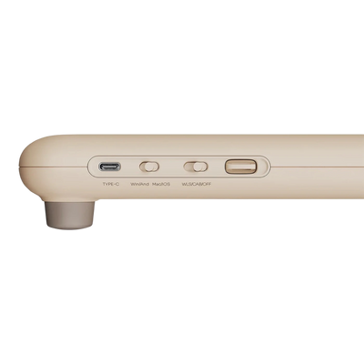 Lofree 1970s mechanical keyboard in Milk Shake with USB-C port and mode controls 