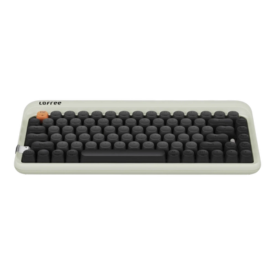 Lofree 1970s mechanical keyboard in Olive, front view 