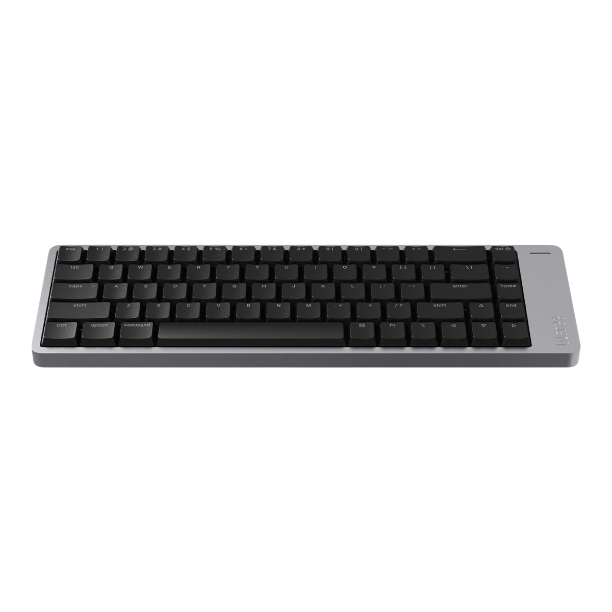 Lofree Flow 2 68 low-profile 65% mechanical keyboard in Space Gray, front view showing full key layout