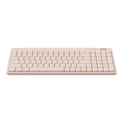 Lofree Flow Lite100 flamingo pink low-profile mechanical keyboard front view 