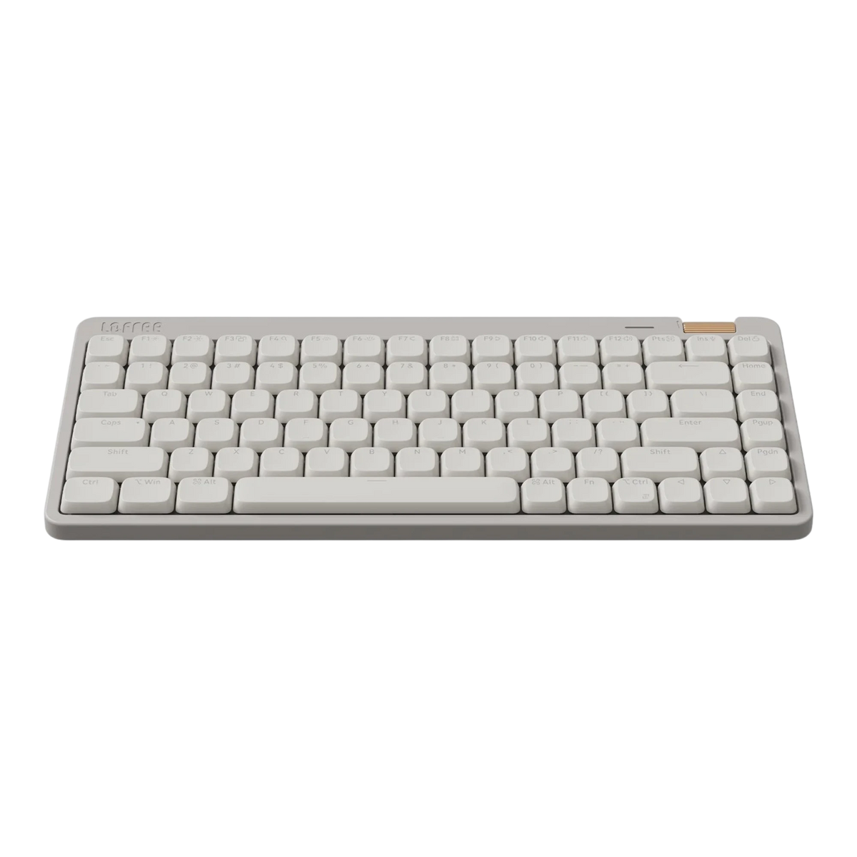 Lofree Flow Lite84 Marble grey low-profile 75% mechanical keyboard ANSI layout front perspective view #colour_marble