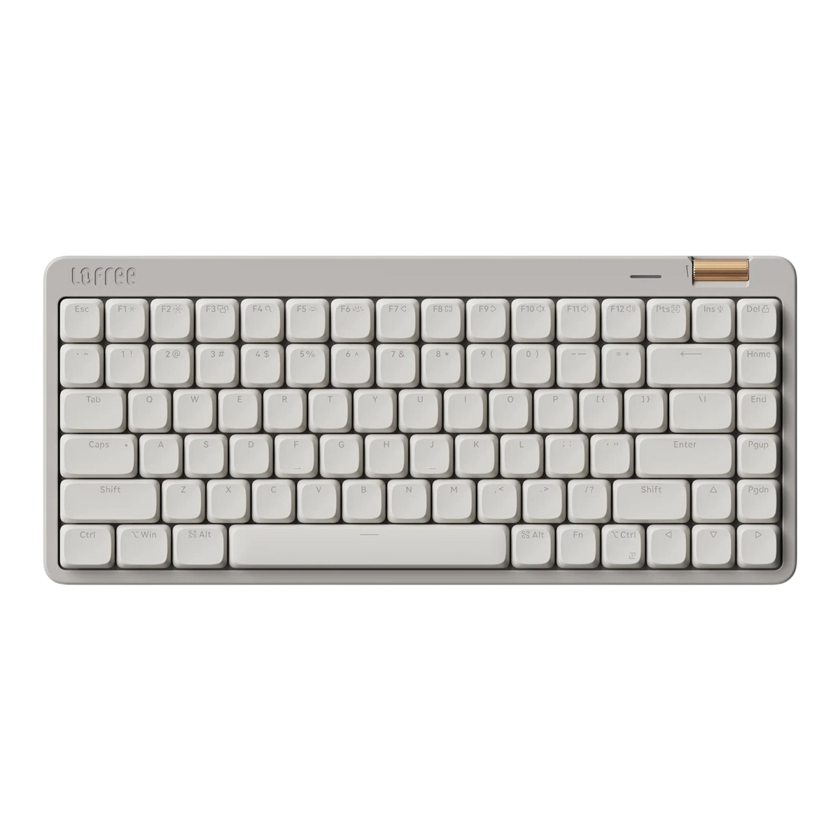 Lofree Flow Lite84 Marble grey low-profile 75% mechanical keyboard ANSI layout top-down view #colour_marble