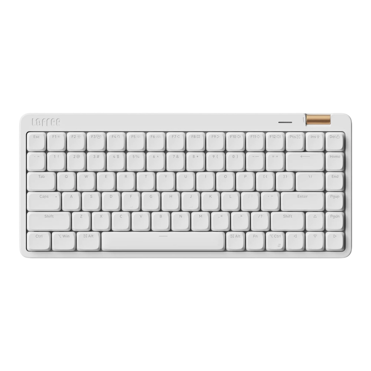 Lofree Flow Lite84 Off-White low-profile 75% mechanical keyboard ANSI layout top-down view 