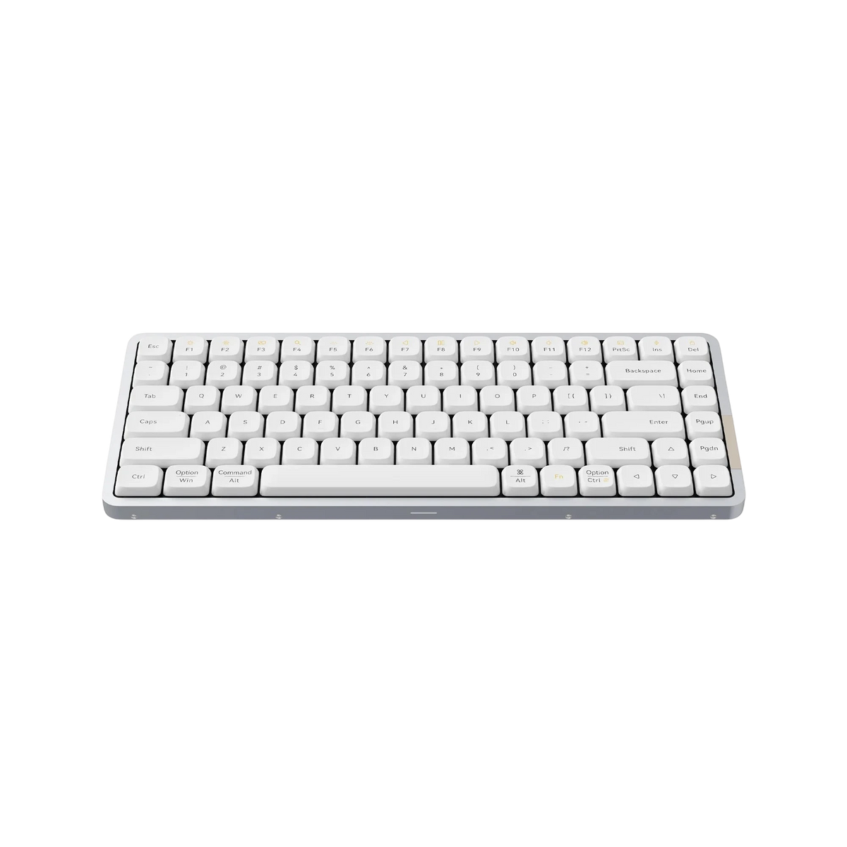 Lofree Flow84 low-profile mechanical keyboard white front view #choose-variant_white-with-ghost-switches