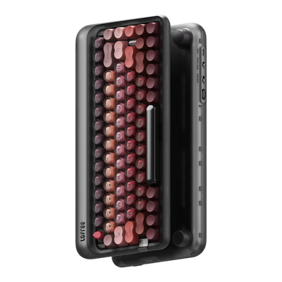 Lofree Lipstick black mechanical keyboard open case view 