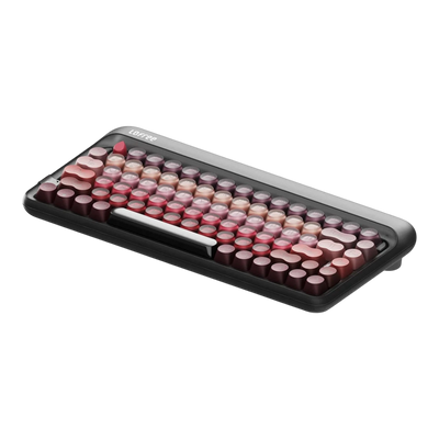 Lofree Lipstick black mechanical keyboard perspective view 