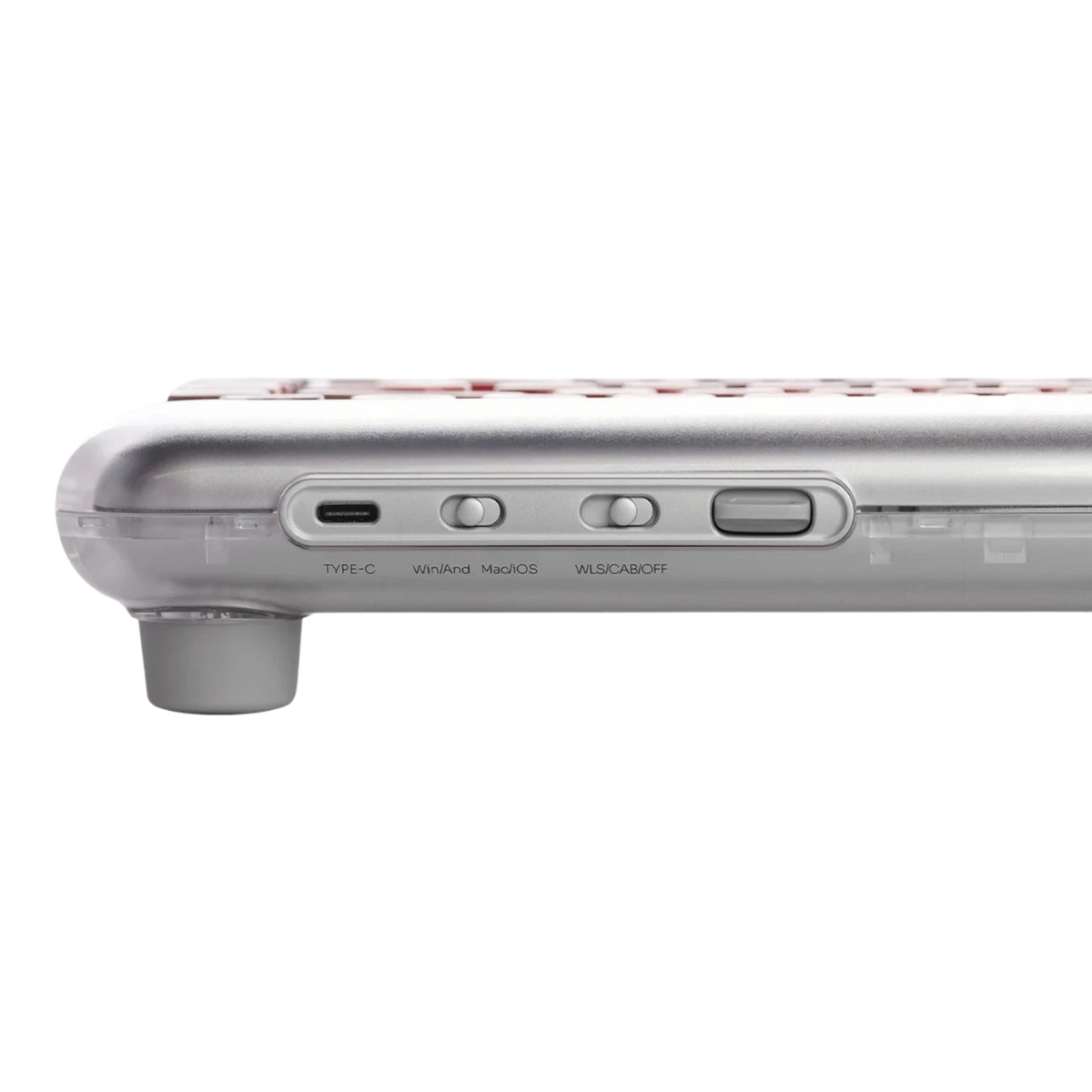 Lofree Lipstick silver mechanical keyboard USB-C and mode controls #color_silver