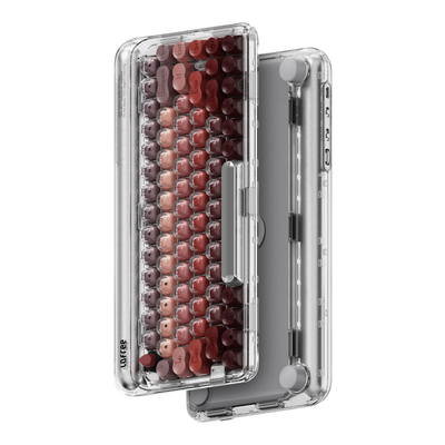 Lofree Lipstick silver mechanical keyboard open case view 