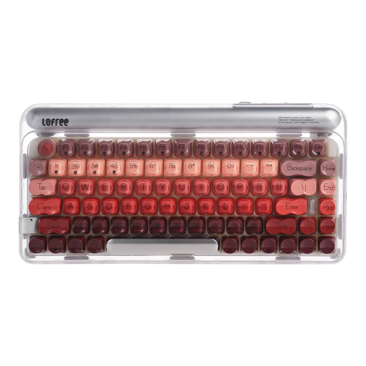 Lofree Lipstick silver mechanical keyboard top view #color_silver