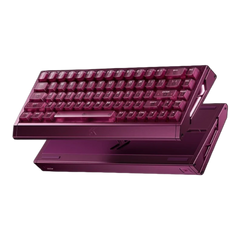 Mchose Ace 68 GT mechanical keyboard in cherry red with frosted polycarbonate keycaps and aluminium case.