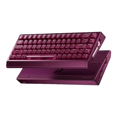 Mchose Ace 68 GT mechanical keyboard in cherry red with frosted polycarbonate keycaps and aluminium case.