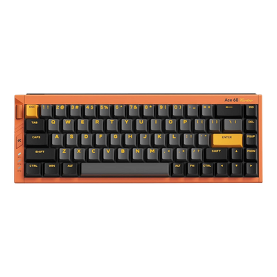 Mchose Ace 68 Turbo 65% mechanical keyboard in galaxy orange with black PBT keycaps and aluminium case