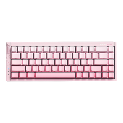 Mchose Ace 68 Turbo 65% mechanical keyboard in a soft pink aluminium case with matching pink PBT keycaps
