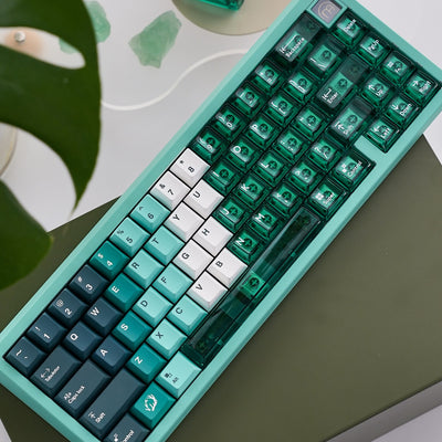 Mintcaps PBT and translucent PC keycap set in green.