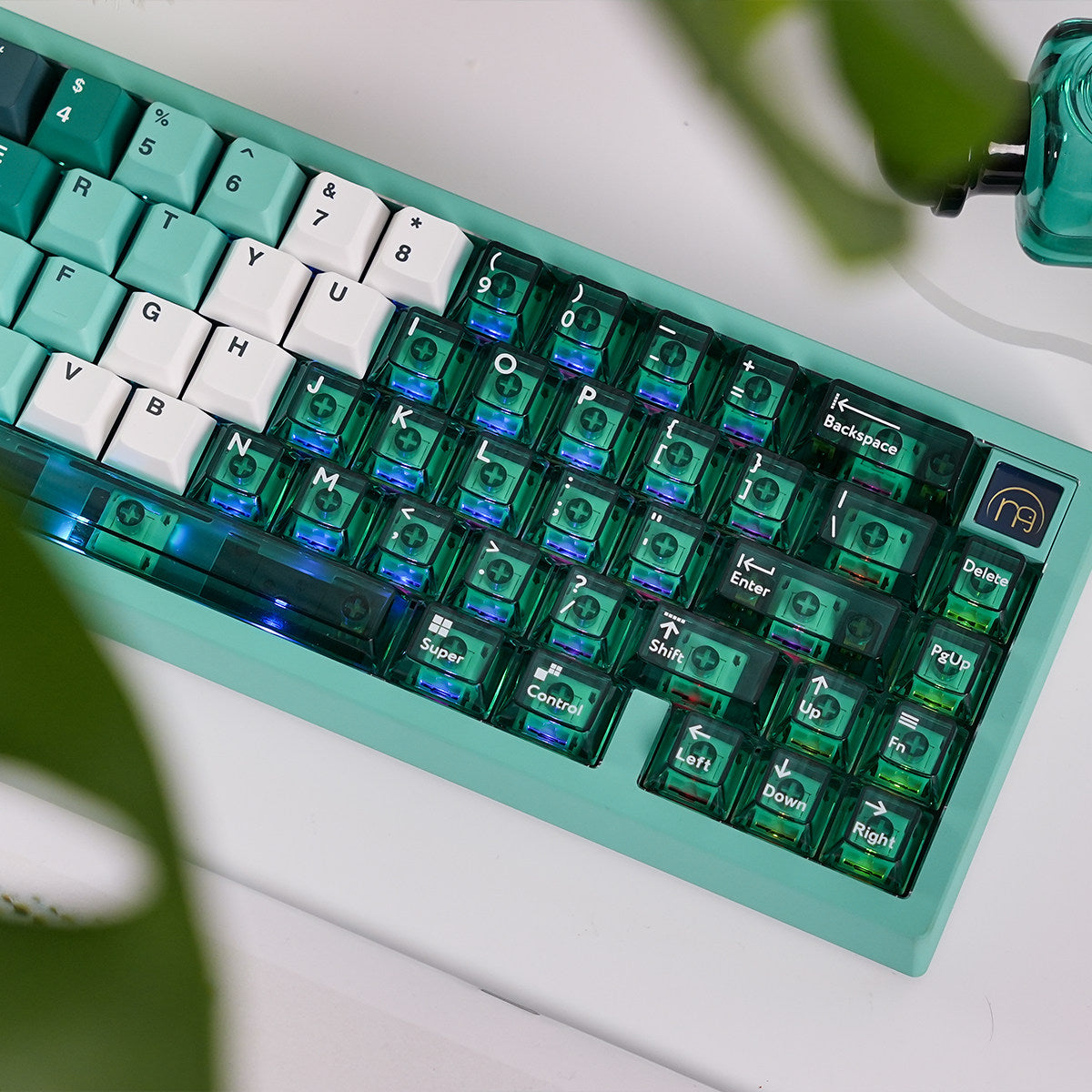 Mintcaps PBT and translucent PC keycap set in green.