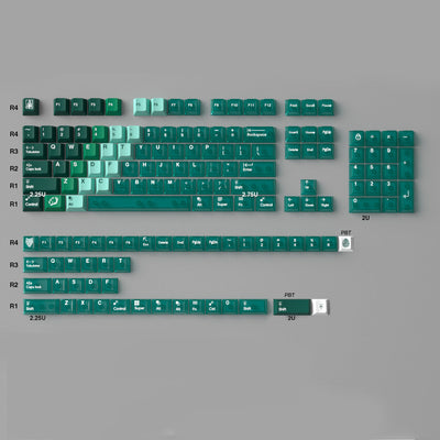 Mintcaps PBT and translucent PC keycap set in green.