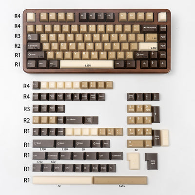 Raw Coconut Latte Semi-Transparent ANSI/ISO Keycap Set