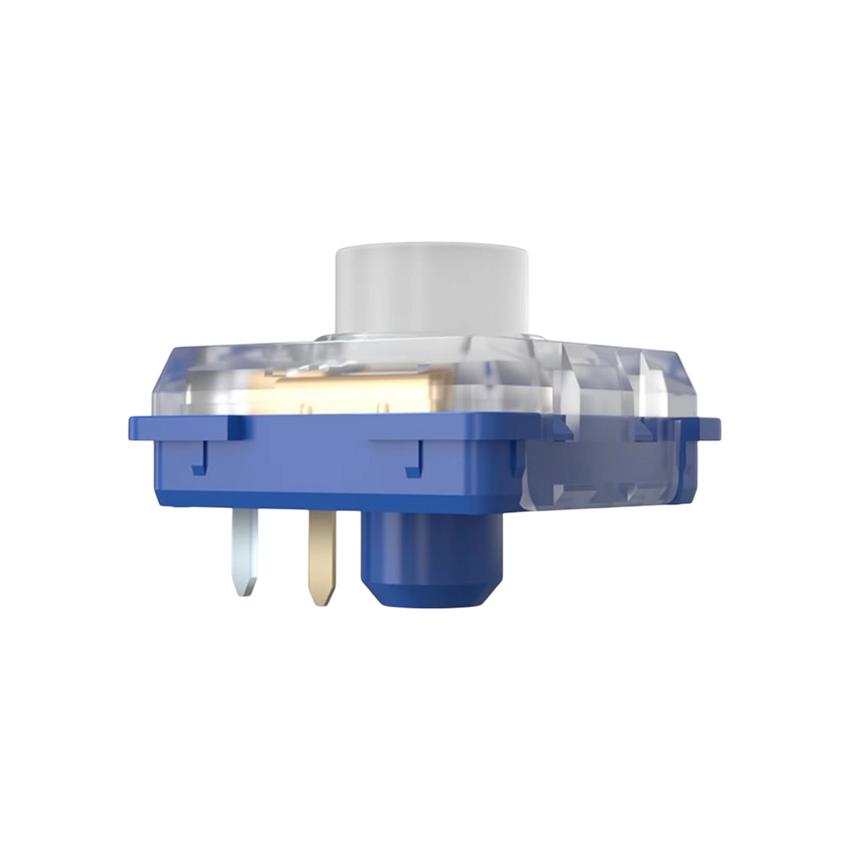 Kailh Deep Sea silent low-profile mechanical switch with a blue base and clear housing