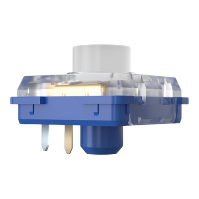 Kailh Deep Sea silent low-profile mechanical switch with a blue base and clear housing