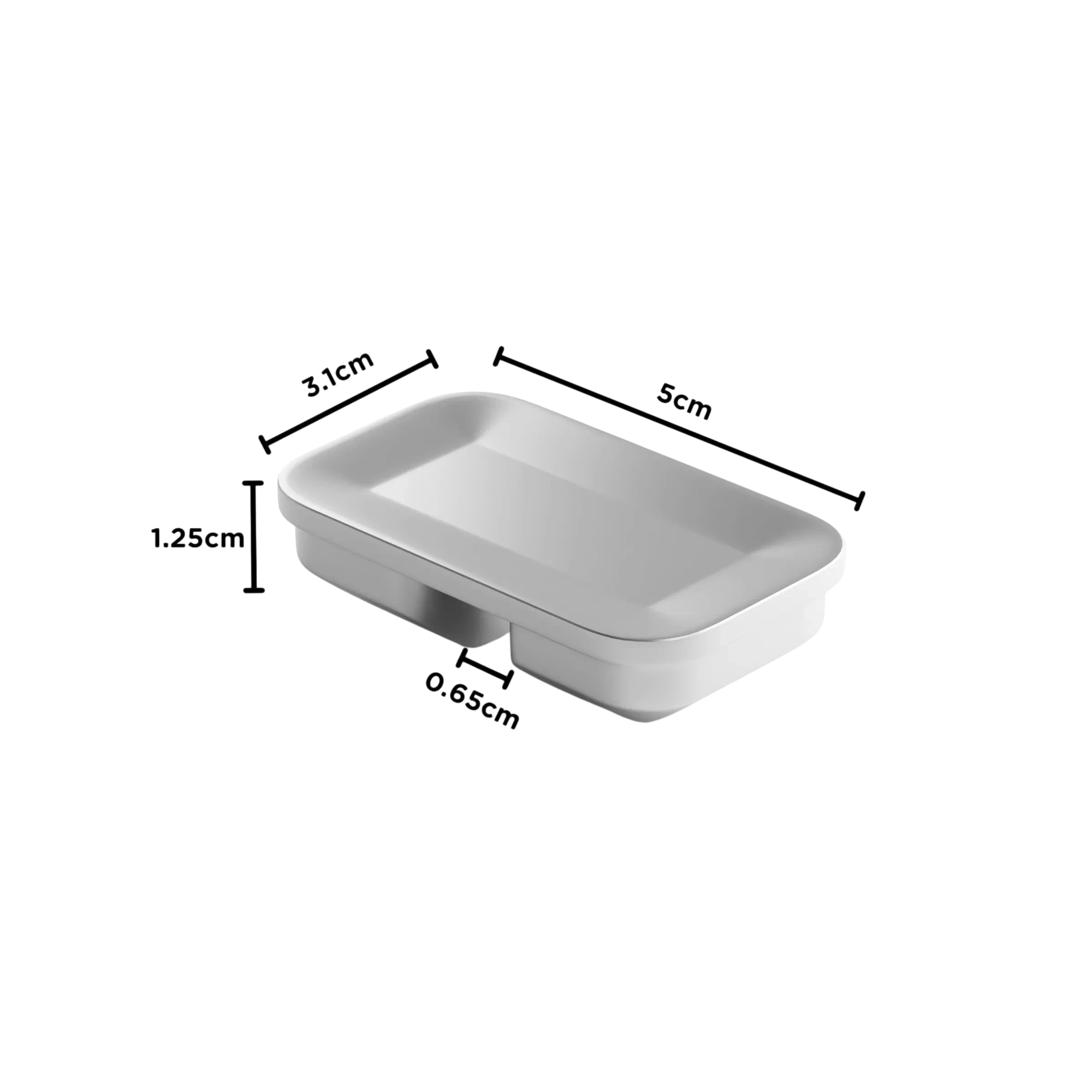Gwang magnetic cable organizer in titanium-look zinc alloy with dimensions shown on a white background