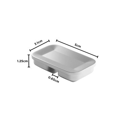 Gwang magnetic cable organizer in titanium-look zinc alloy with dimensions shown on a white background