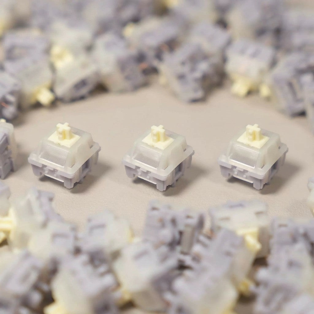 OZO Keyboards SU LAB Moonlight silent tactile mechanical keyboard switches with grey housing and cream stems