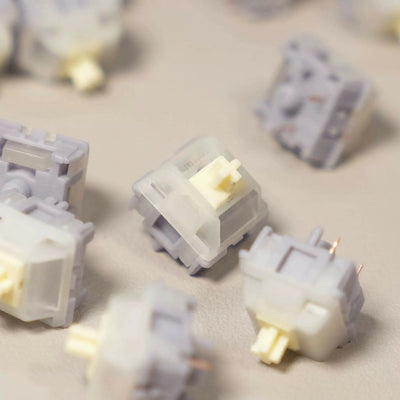 OZO Keyboards SU LAB Moonlight silent tactile mechanical keyboard switches with light grey housing and cream stems