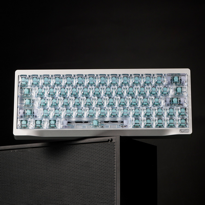 OZO Keyboards SF60 Diamond Edition mechanical keyboard with clear keycaps and visible teal hall effect switches
