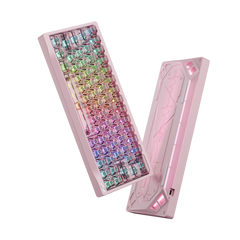 OZO Keyboards SF60 Diamond Edition pink mechanical keyboard with translucent crystal keycaps and RGB lighting