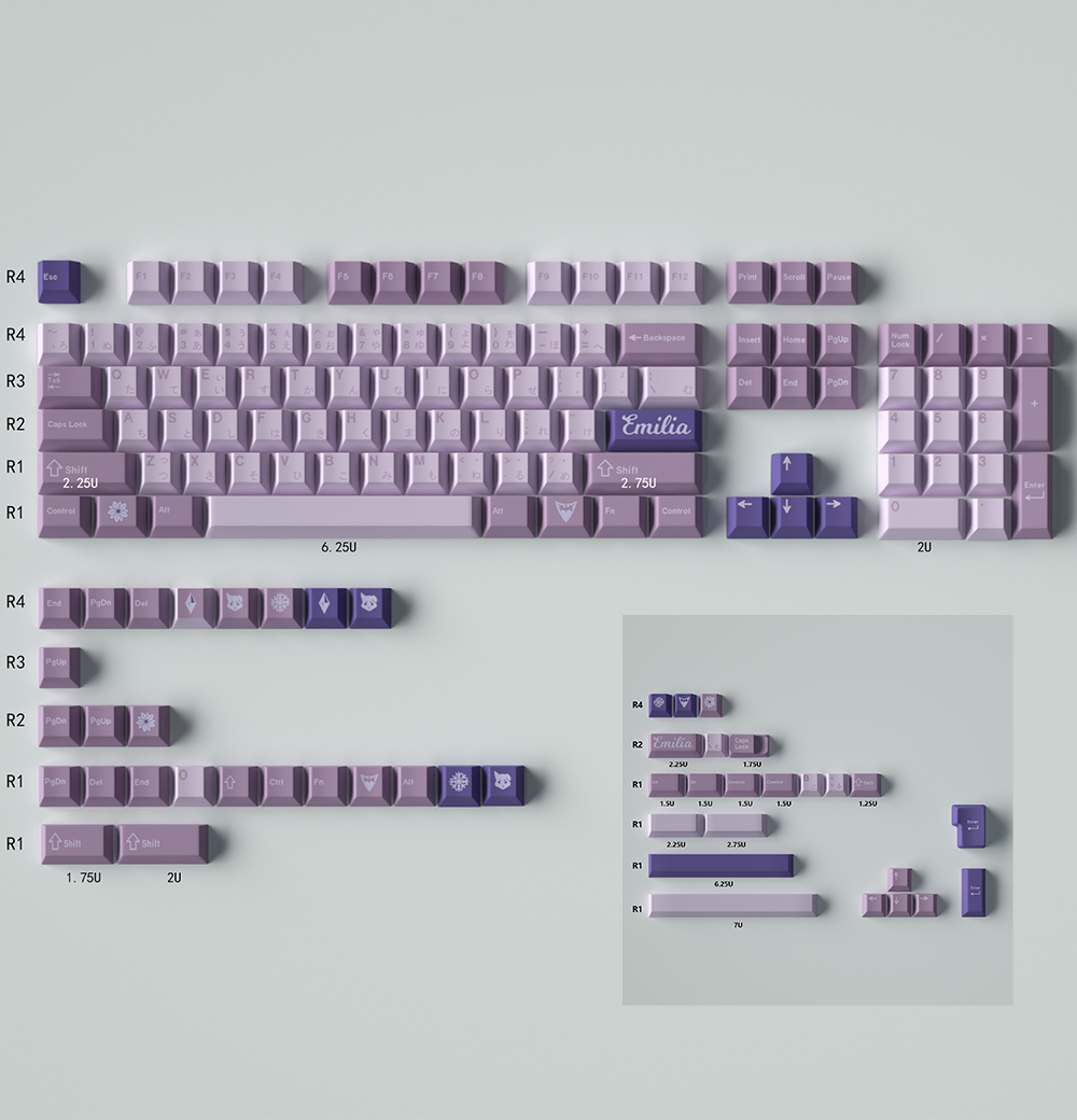 Frost Witch 129-Key Cherry Profile PBT ANSI/ISO Keycap Set