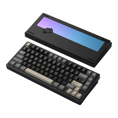 WOBKEY Rainy75 75% aluminum mechanical keyboard with gradient back weight and dark PBT keycaps